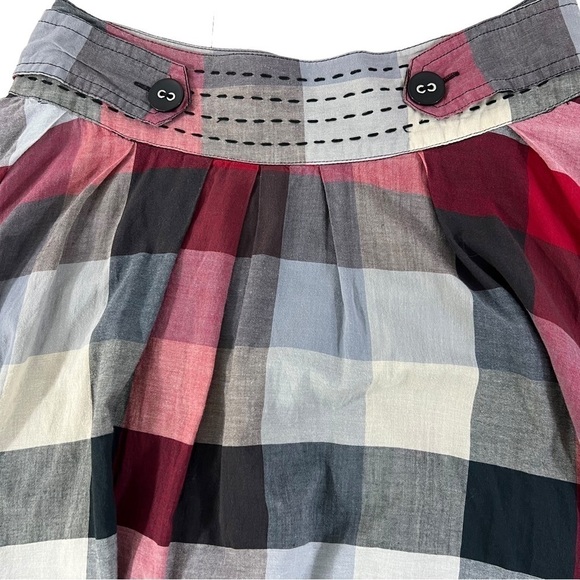 Twenty One Woman’s Red White and Black High Waist Fully Lined Plaid Skirt Size M - Picture 4 of 11
